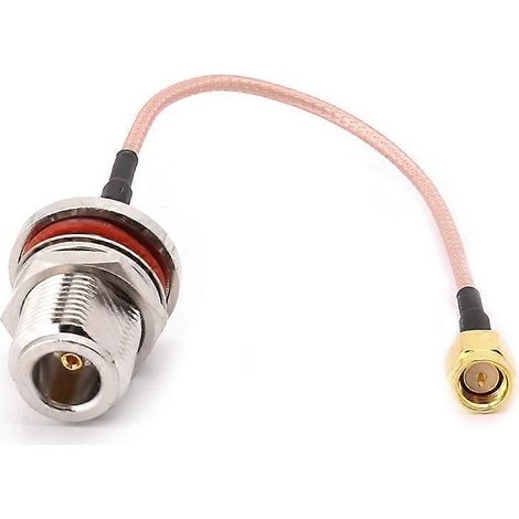 Câble RF coaxial RG316 avec connecteur mâle SMA et embase femelle, longueur 15 cm pour antenne et équipement radio. (1/4)