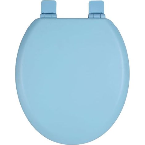 Abattant WC en bois mat – Doux au toucher et ultra lisse (sans peau d'orange), système d'abaissement automatique et fermeture rapide – Forme en O, espacement des trous 155 mm (1/5)