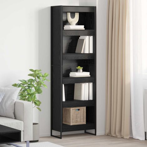 vidaXL Armadio per Libri 2 pcs Rovere Nero 60 x 30 x 189,5 cm