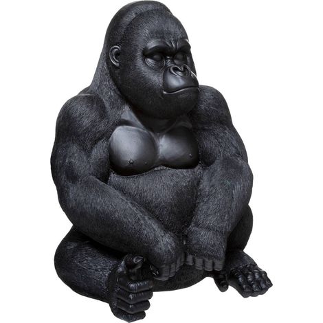 Estatua de gorila sentado H46 cm - Atmosphera créateur d'intérieur