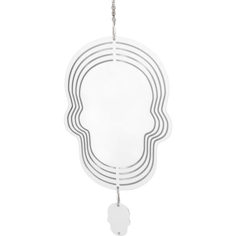 Weißes Windspiel, schlicht, elegant, dekorativ, wasserfest, geeignet für Lampen, Bäume, Wände, Totenkopf-Design (1/5)