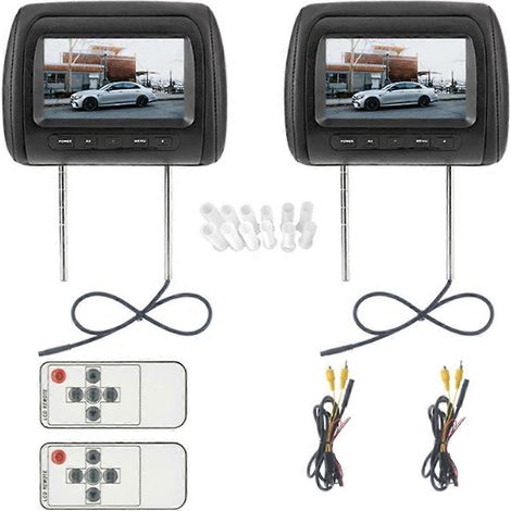 Lot de 2 moniteurs universels pour appuie-tête de voiture avec écran TFT LED de 7 pouces