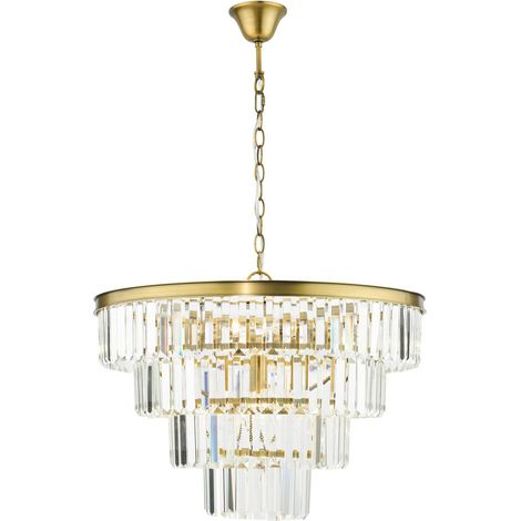 Dar Rhapsody Lustre Rhapsody à 6 lumières, cristal et laiton naturel (1/5)