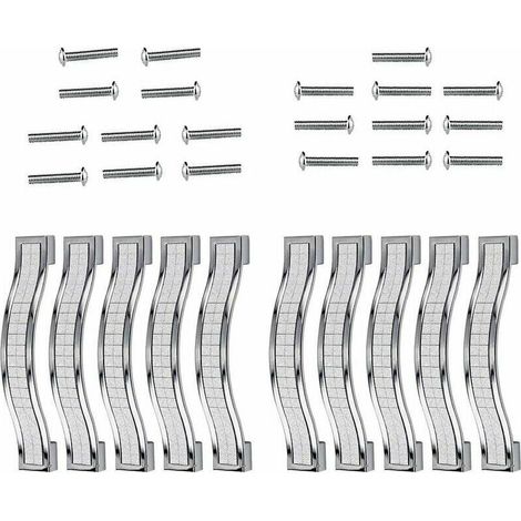 Lot de 5 poignées de tiroir en alliage strass cristal pour commode armoire de cuisine placard, Silver, 96MM-10PCS (1/5)