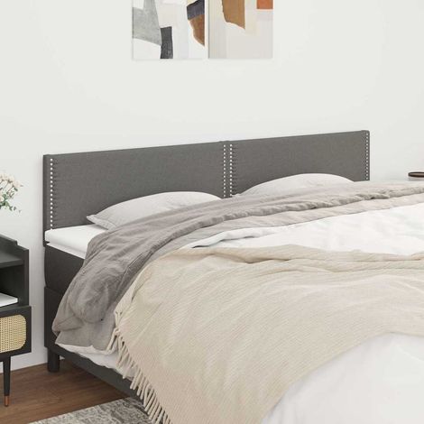 Tête de lit capitonnée gris foncé 180 x 5 x 78/88 cm en tissu, hauteur réglable - PANGIVO (1/5)