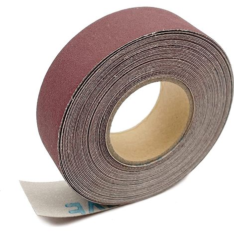 Rouleau de papier de verre 320 Grit 8m x 2,5 cm Toile d'émeri à l'oxyde d'aluminium Sable abrasif pour les meubles, le bois, la finition, le ponçage des métaux, le polissage des voitures (1/5)