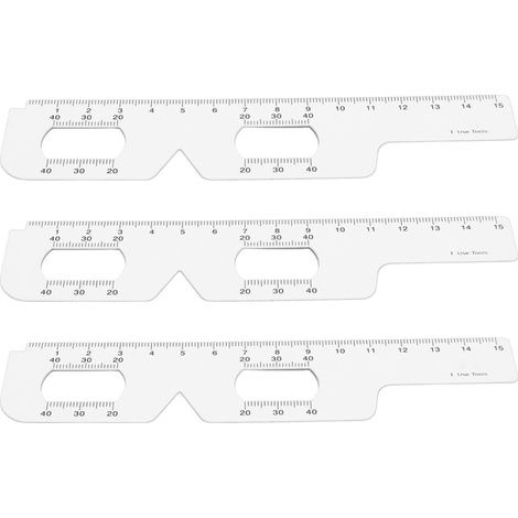 Règle de mesure oculaire 3 pièces, outil ophtalmique PD 2-en-1 pour pupille et distance, jauge de test de vue, précision optique (1/5)