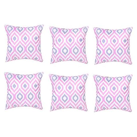 Gardenista Bedruckte Zierkissen für den Außenbereich, wasserabweisendes Gartenkissen mit geometrischem Muster, weiche und langlebige, abnehmbare Bezüge mit Hohlfaserfüllung, Rosa/Grau 6 Pack (1/5)