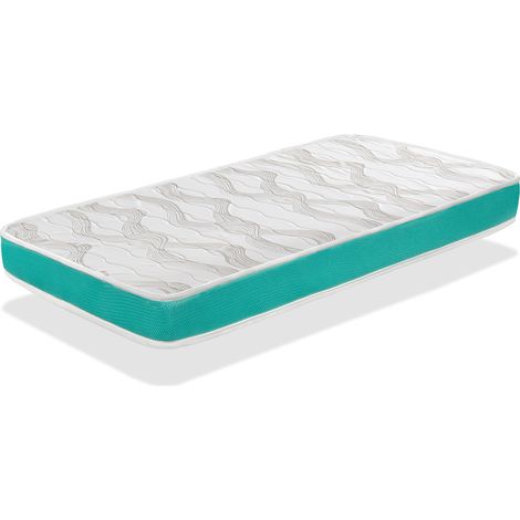 Babymatratze 60x120 MILU VERT Höhe 14 CM- Kindermatratze - Perforierter und atmungsaktiver Schaumstoffkern -DORMALIT