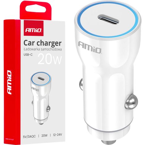 Caricabatterie da auto USB-C da 20 W amio-03880 (1/5)