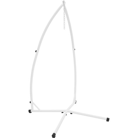 ECD Germany Telaio per Sedia Sospesa in Metallo Bianco 208 cm Supporto per Poltrona Appesa Struttura Peso Massimo Supportato 120 kg per Terrazza e Giardino