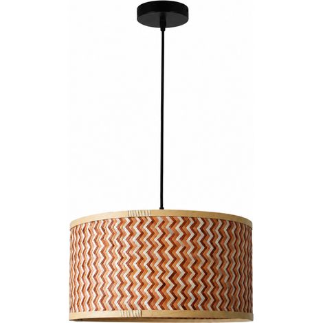 Suspensión Phil en bambú trenzado crema y marrón 50 cm (1/3)