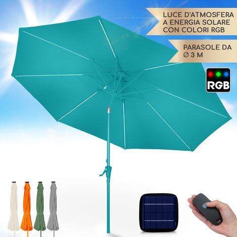 Blumfeldt Ombrellone Blumfeldt Calais con luce al LED Telaio in alluminio Copertura in poliestere UV 50