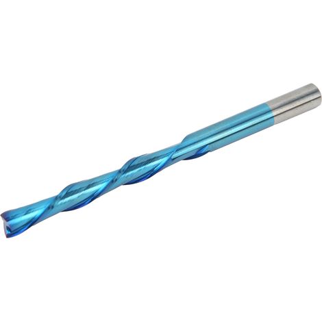 2-schneidiger Fräser, blau verzinnt, Linksgewinde, Wolframstahl, Schneidwerkzeug 6 x 6 x 42 x 85 (1/5)