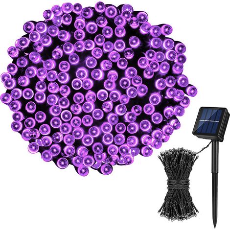 Lumières Solaires De Jardin Extérieur, Lumières Solaires Extérieures Étanches Guirlandes Lumineuses Solaires Pour Arbres De Jardin Cour Fête De Mariage Noël (Violet) 500led 52m 8 Modes