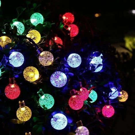 Solarbetriebene Lichterkette für den Außenbereich, 7 m, 50 LED-Kristallkugeln, Solarbetriebene Lichterkette für den Innenbereich, 8 Modi, wasserdicht, Dekorative Beleuchtung für Haus, Garten, Terrasse (1/4)