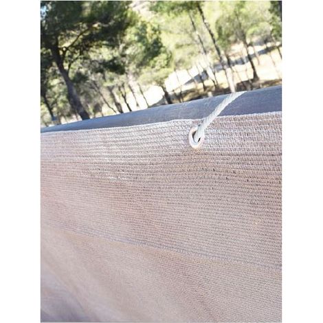 Malla de Ocultación Sombreo 0,9 x 3 m Beige  Ocultación 100%  Malla Balcon Jardin Exterior  Incluye Cuerda y Ojales