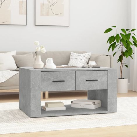 Table basse de salon Bout de canapé Table d'appoint pour chambre Gris béton 80x50x40 cm Bois d'ingénierie XTT559 (1/5)