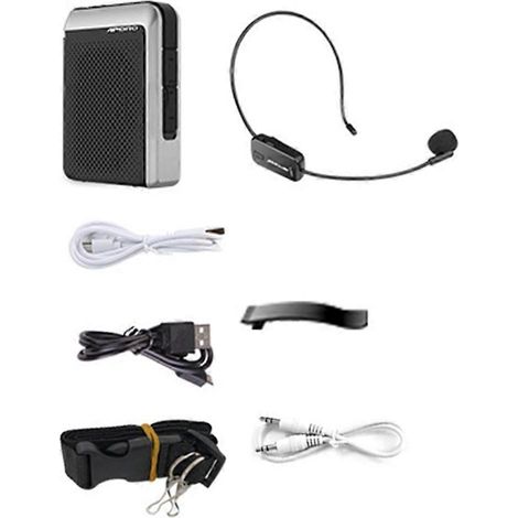 APORO T18 Professioneller kabelloser Lautsprecher mit Mikrofon und tragbarem Bluetooth-Lautsprecher für Lehrer, Schulen und Reiseleiter (Schwarz) (1/5)