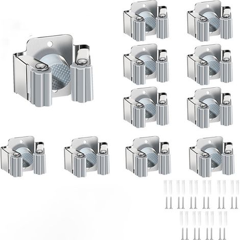 10 Pièces Porte Balai Mural, Porte Outils Mural, Support De Vadrouille, Pour Salle De Bain Cuisine Bureau Placard Jardin Garage (1/5)