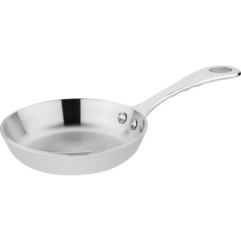 Mini Poêle triple paroi 10 cm/120 ml, inox et aluminium, poêle compatible induction, adaptée à toutes les surfaces de cuisson, compatible lave-vaisselle, GG027 (1/4)