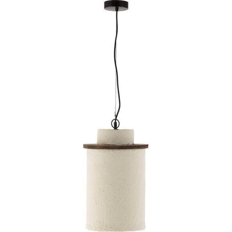 Suspension en papier mâché bois et métal - Beige vieilli, brun et noir (1/5)