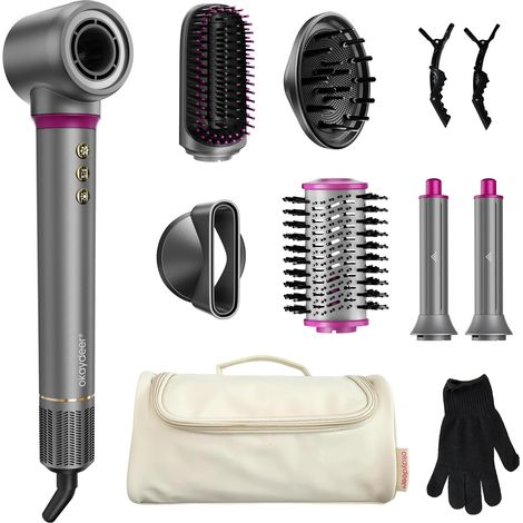 Air Styler 7 en 1, Seche Cheveux Ionique, Brosse Soufflante, Boucleur A Cheveux, Brosse Chauffante, Diffuseur Cheveux, Doux Pour Les, Convient À Tous Les Types De Cheveux Et Permet Une Grande (1/5)