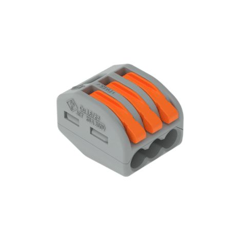 Wago – Borne de raccordement compacte 0,08 à 4 mm² – Courant 32 A – Tension 400 V – Levier ergonomique pour installation rapide