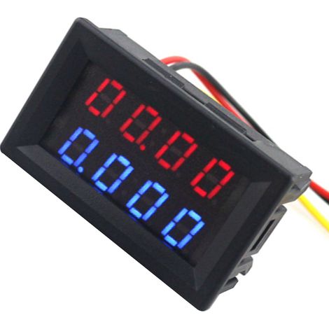 Digitales Voltmeter/Amperemeter mit 4-stelliger LED-Anzeige, Gleichspannungs- und Stromprüfer 0–200 V, 10 A (1/2)