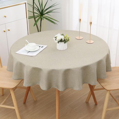 Nappe ronde 140cm avec aspect lin pailleté, hydrofuge et lavable