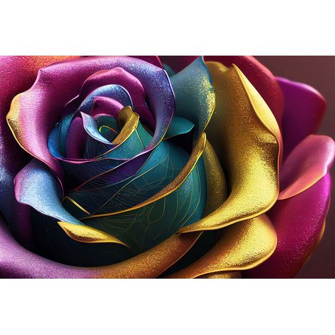 Papier peint panoramique - Rose 3D - 130 cm x 87 cm (1/2)