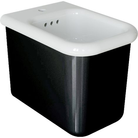 Bidé de suelo de estilo retro - True Colors Lite - Negro brillante (1/5)