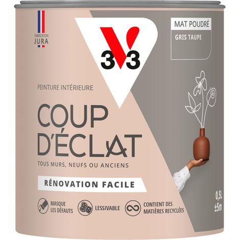 Peinture murale intérieure Coup d'Éclat® V33 Gris taupe Mat Poudré 0,5L