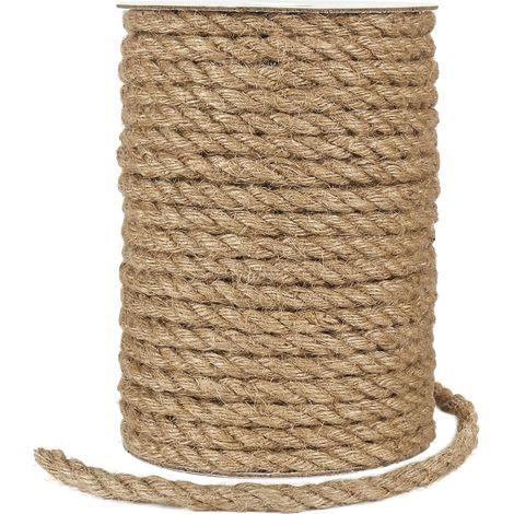 Corde jute naturelle 8 mm - 20 m torsadée - Ficelle polyvalente bricolage, jardinage, décoration, artisanat, ligature (1/5)