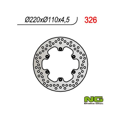 Disco de freno trasero NG Aprilia 125/350/600/650 220 mm Acero de alta calidad
