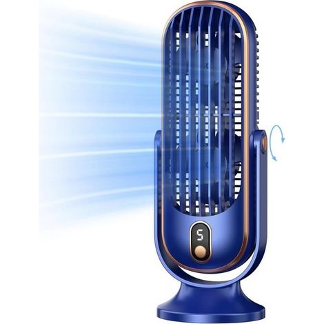 Ventilatore a torre, ventilatore da tavolo portatile con 5 velocità, doppia circolazione dell'aria, ventilatore da tavolo (1/5)