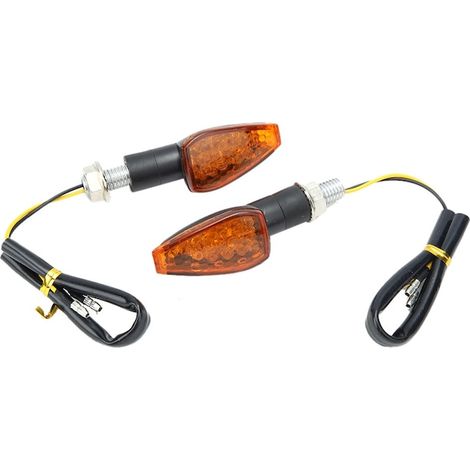 Lot de 2 feux de signalisation Bizaical pour motos Yamaha, 14 LED, 10 mm, lentille jaune (1/5)