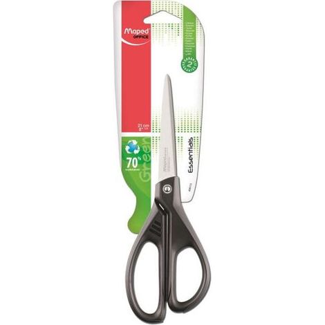 Maped Essential Green Ciseaux d'office Découpe droite Noir, Acier inoxydable