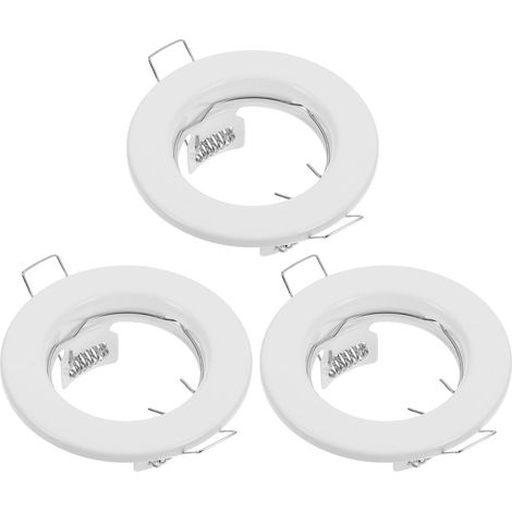 Garnitures Métalliques Encastrées pour Luminaires Mr16 Gu10 3 Pcs Blanc, Fer, Design Moderne, Installation Facile, Remplacement Rapide, pour Ampoule Gu10 et Projecteur (1/5)