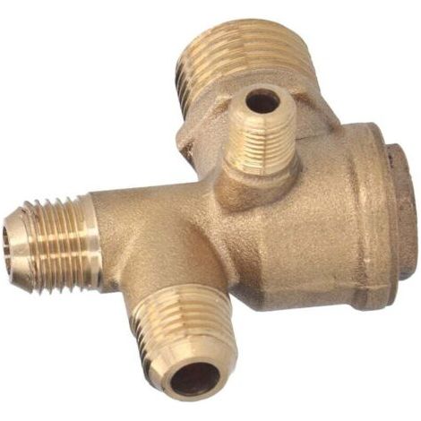 Clapet Anti-Retour Double Tuyau Laiton 4 Voies 10x14x14x16mm Compresseur Air (1/4)