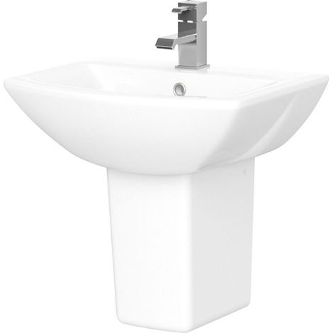 Nuie Asselby 500mm Small Claokroom Basin and Semi Pedestal - CSS003 (1/8)