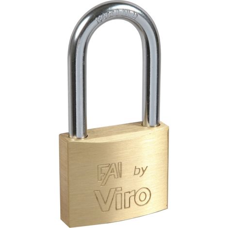 Viro Fai art 555.49 lucchetto rettangolare 50 mm con arco lungo in acciaio (1/2)