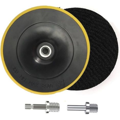 Set di 2 dischi abrasivi con impugnatura per levigatura e lucidatura con utensili rotanti - 180 mm, M16 (1/4)