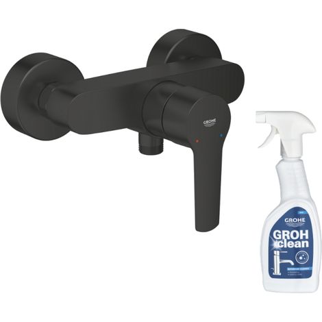 Mitigeur de douche mécanique  GROHE Start noir mat + nettoyant
