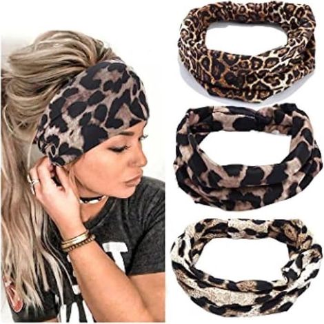 Bandeau Tête de Yoga - Boho - 3pcs - Élastique - Confortable - Imprimé Léopard (1/4)