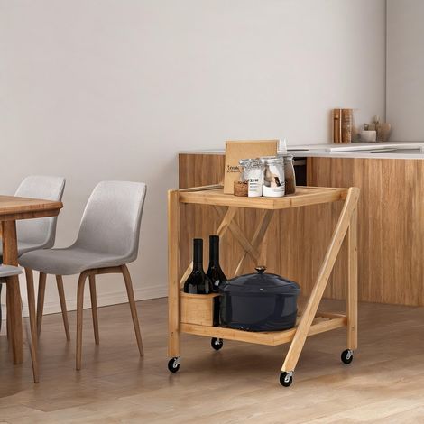 Desserte de cuisine en bambou 66 x 40 x 70 cm (1/5)