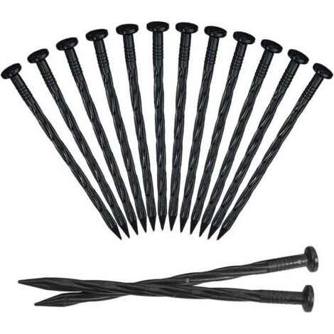 BUNTHAUS PA Tuteurs de bordure de pelouse, supports à tomates, 25 tuteurs de jardin en plastique, piquets de tente, tuteurs de jardin en spirale (pour les bordures de pavage) (1/4)