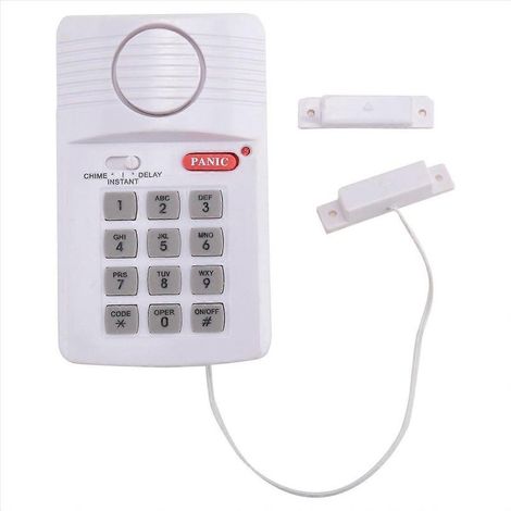 Alarme de porte sans fil puissante avec clavier de sécurité et code panique pour la maison et le bureau (1/5)