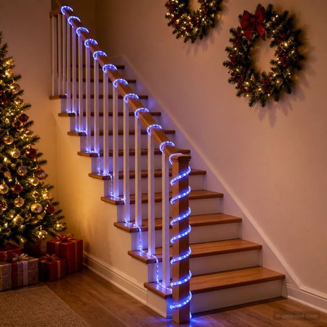 Cordon lumineux LED de Noël 2400 LED Bleu 100 m (1/5)