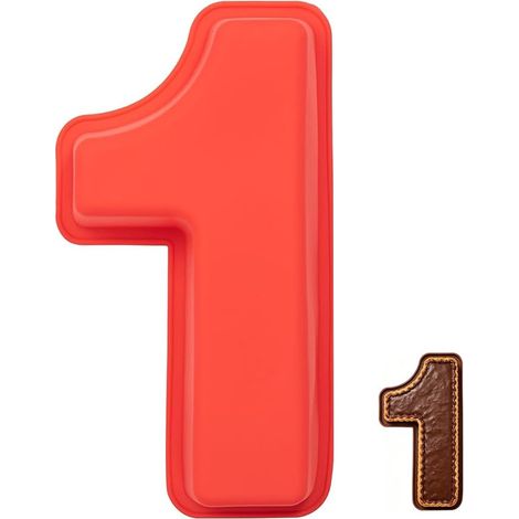 Cake Mould Number 1, Large 3D Silicone Cake Moulds, Cake Mould for Birthday, Wedding, Jubilee (1/4)